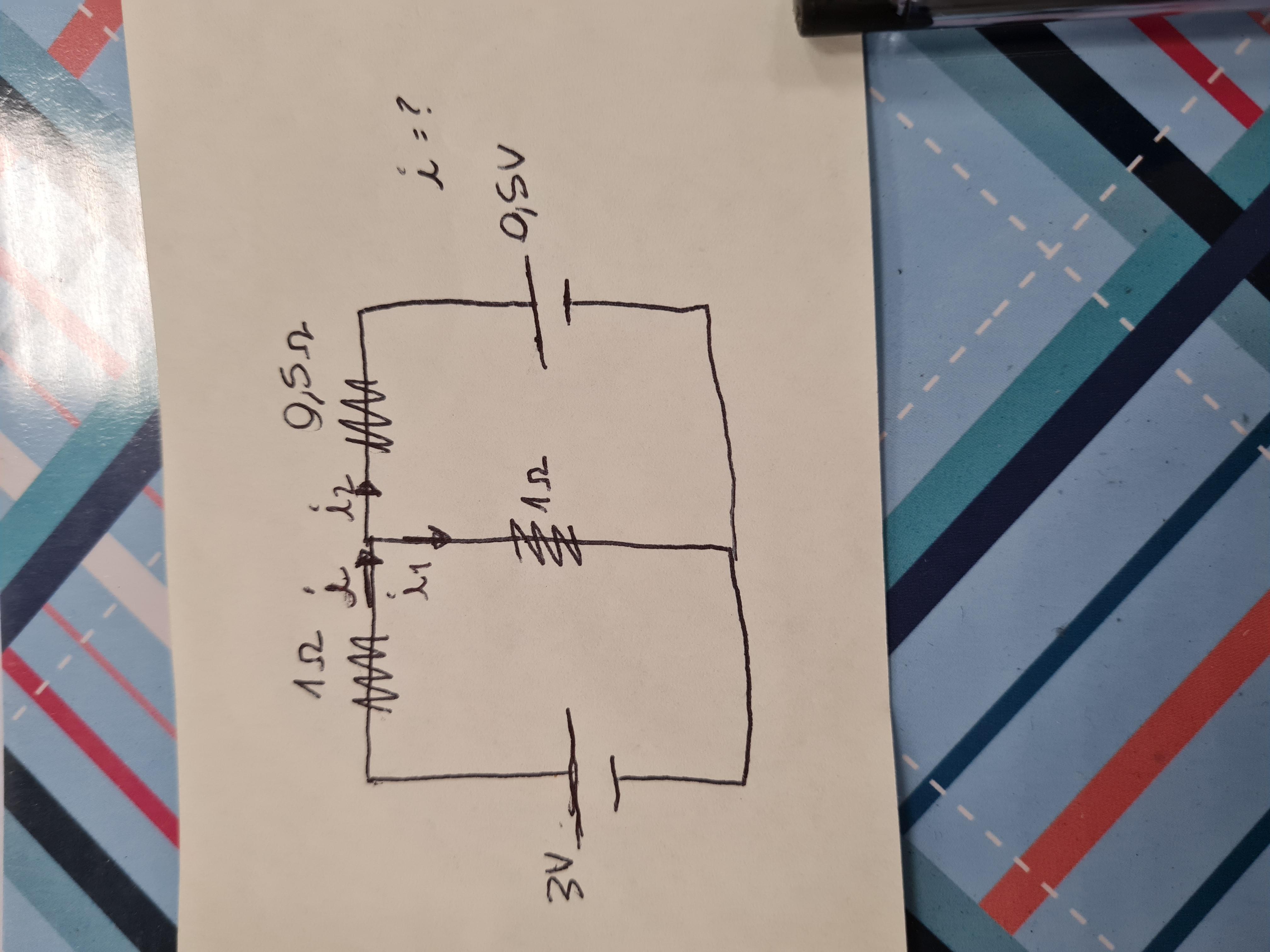 Qual é o valor da corrente i no circuito elétrico abaixo?