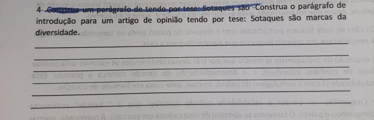 construa o parágrafo de introdução para um artigo de opinião por tese : sotaques são marcas da diversidade  ajudemmm