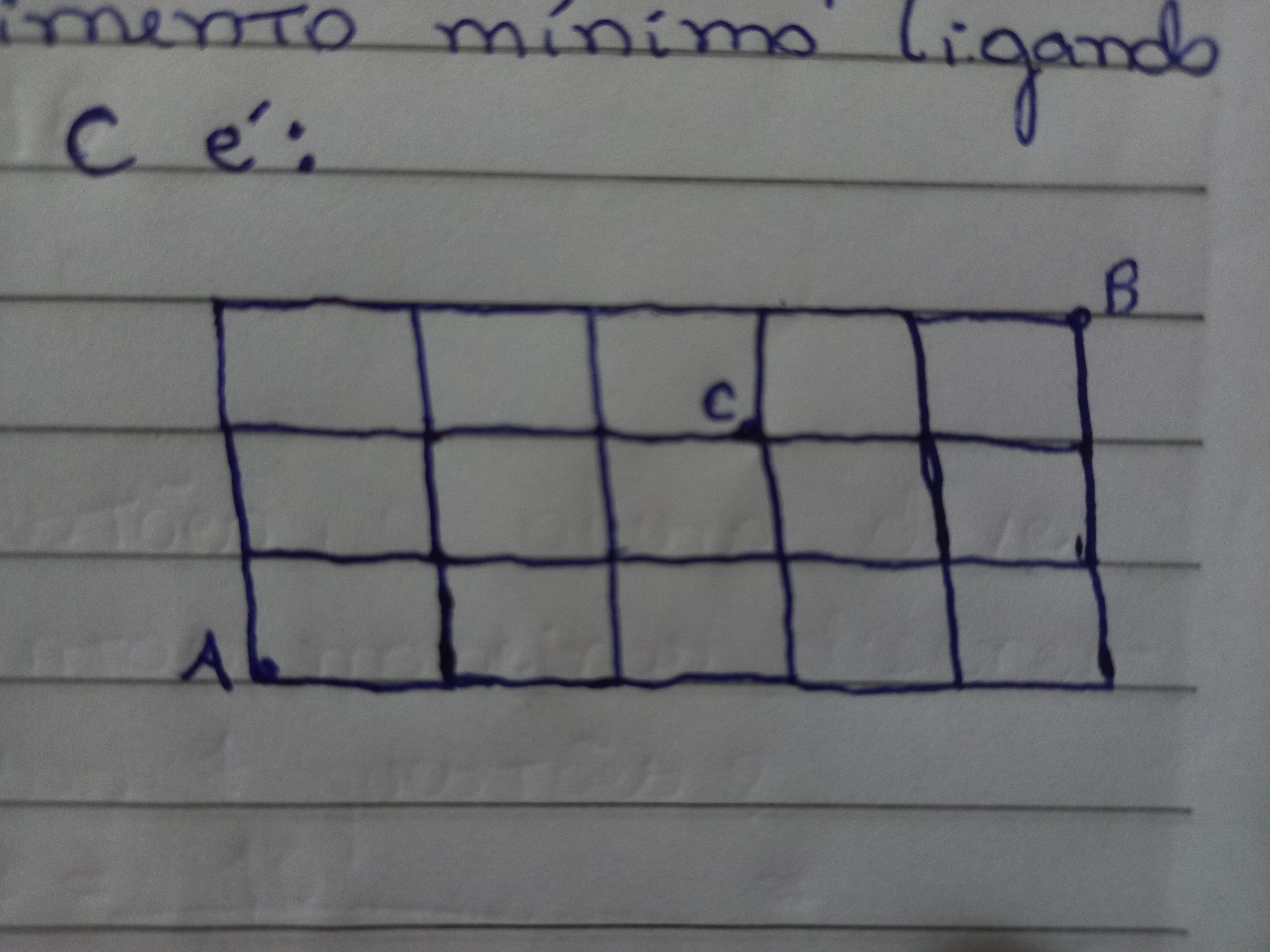 7-(UFRS/98) No desenho a seguir, as linhas horizontais e verticais representam ruas, e os quadrados representam quarteirões. A quantidade de trajetos d